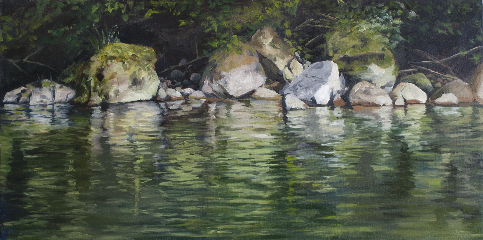 Shoreline, East Fork, Oil on Canvas.