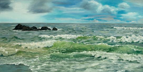 "Commotion" - Seascape Oil Painting by Tom Wheeler