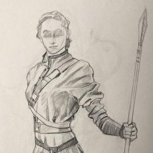 Soldier girl with spear