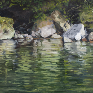 Shoreline, East Fork, Oil on Canvas.